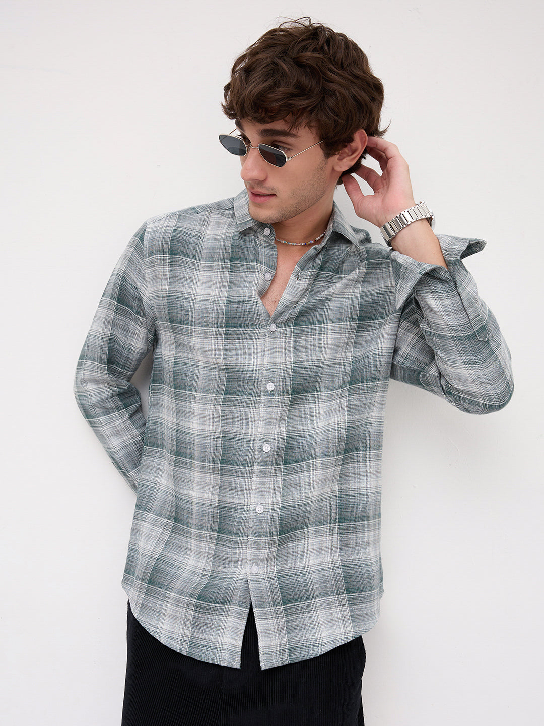 Hunter Green Glen Checks Shirt