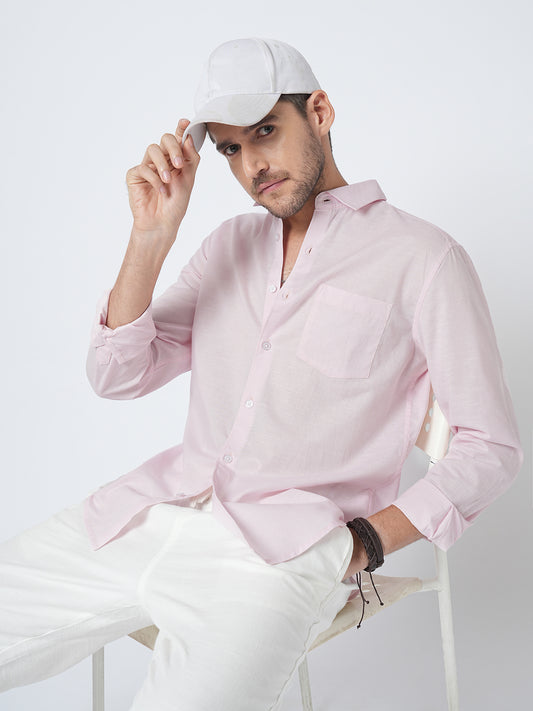 Cotton Candy Pink Slub Shirt