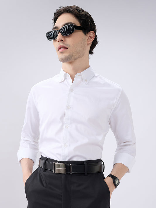 Pearl White Radiance Premium Satin Shirt