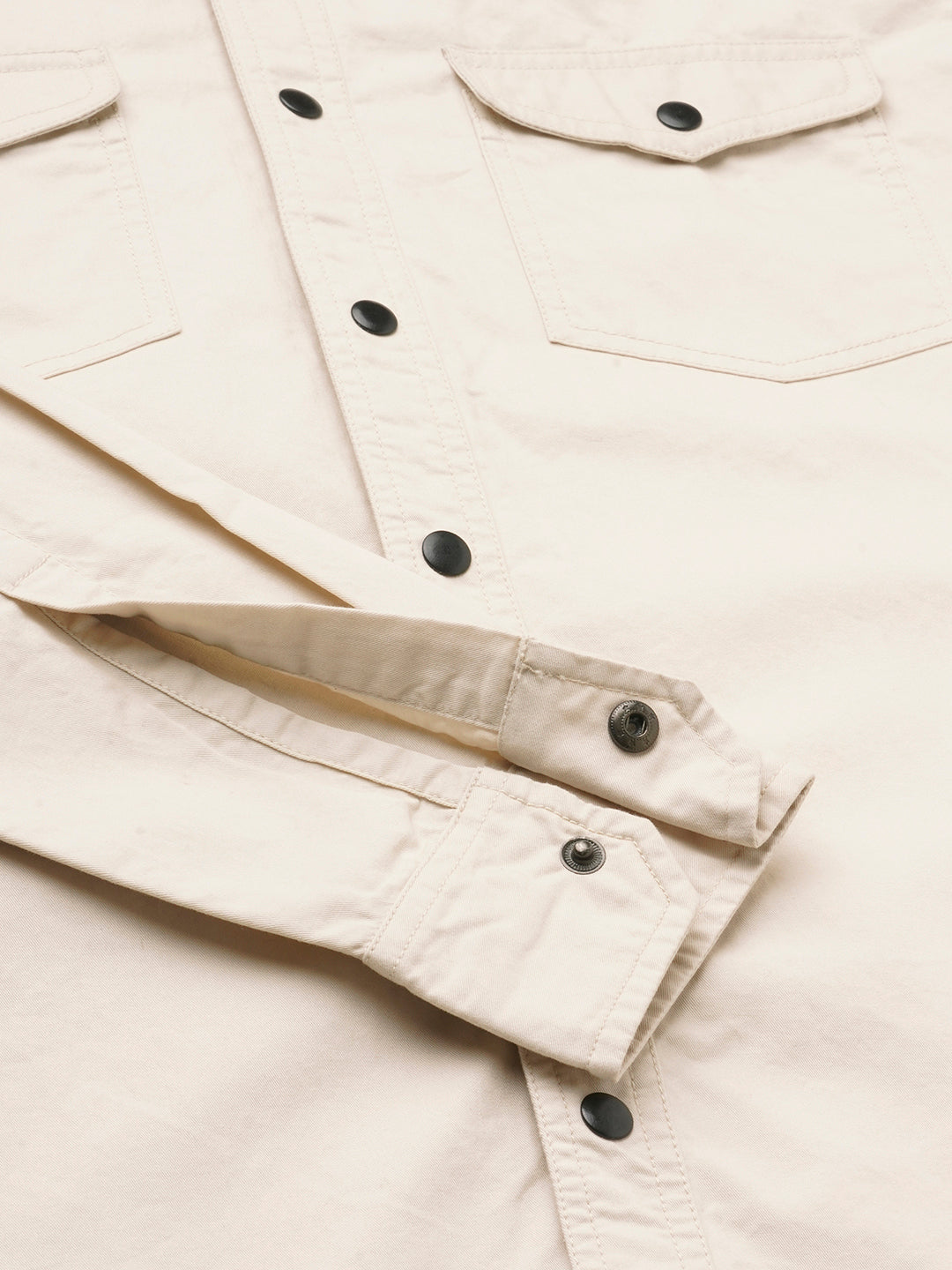 Subtle Beige Double Pocket Overshirt