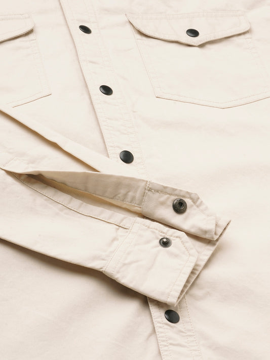 Subtle Beige Double Pocket Overshirt