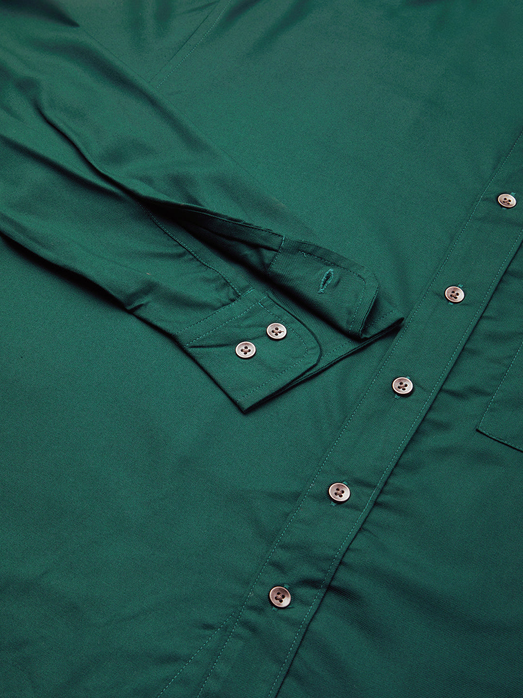 Solid Sacramento Green Boxy Fit Crop Shirt