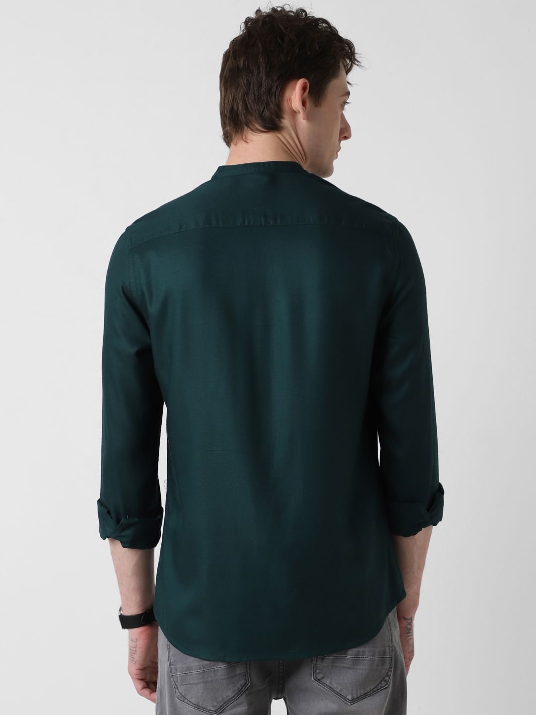 Elegant Peacock Green Solid Kurta