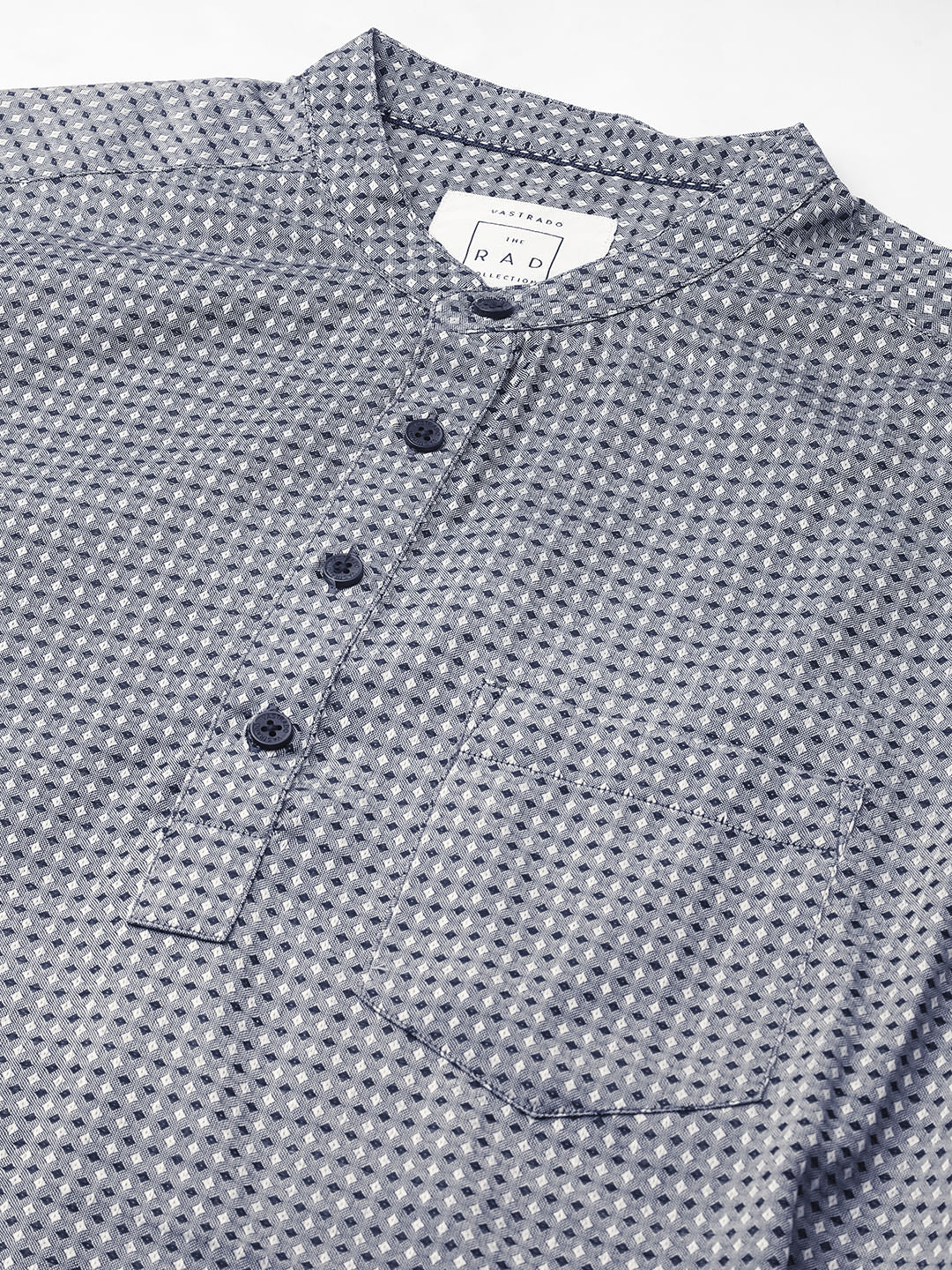 Premium Cotton Navy & Grey Diamond Dobby Kurta