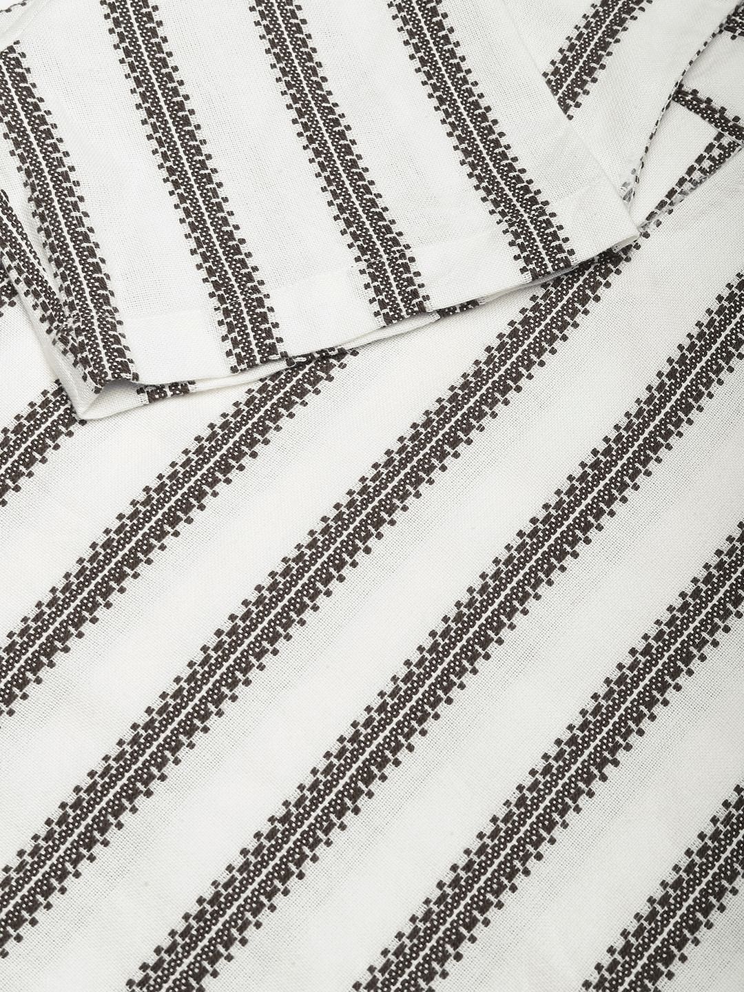 Premium Cotton White & Olive Embroidered Oversized Polo Shirt