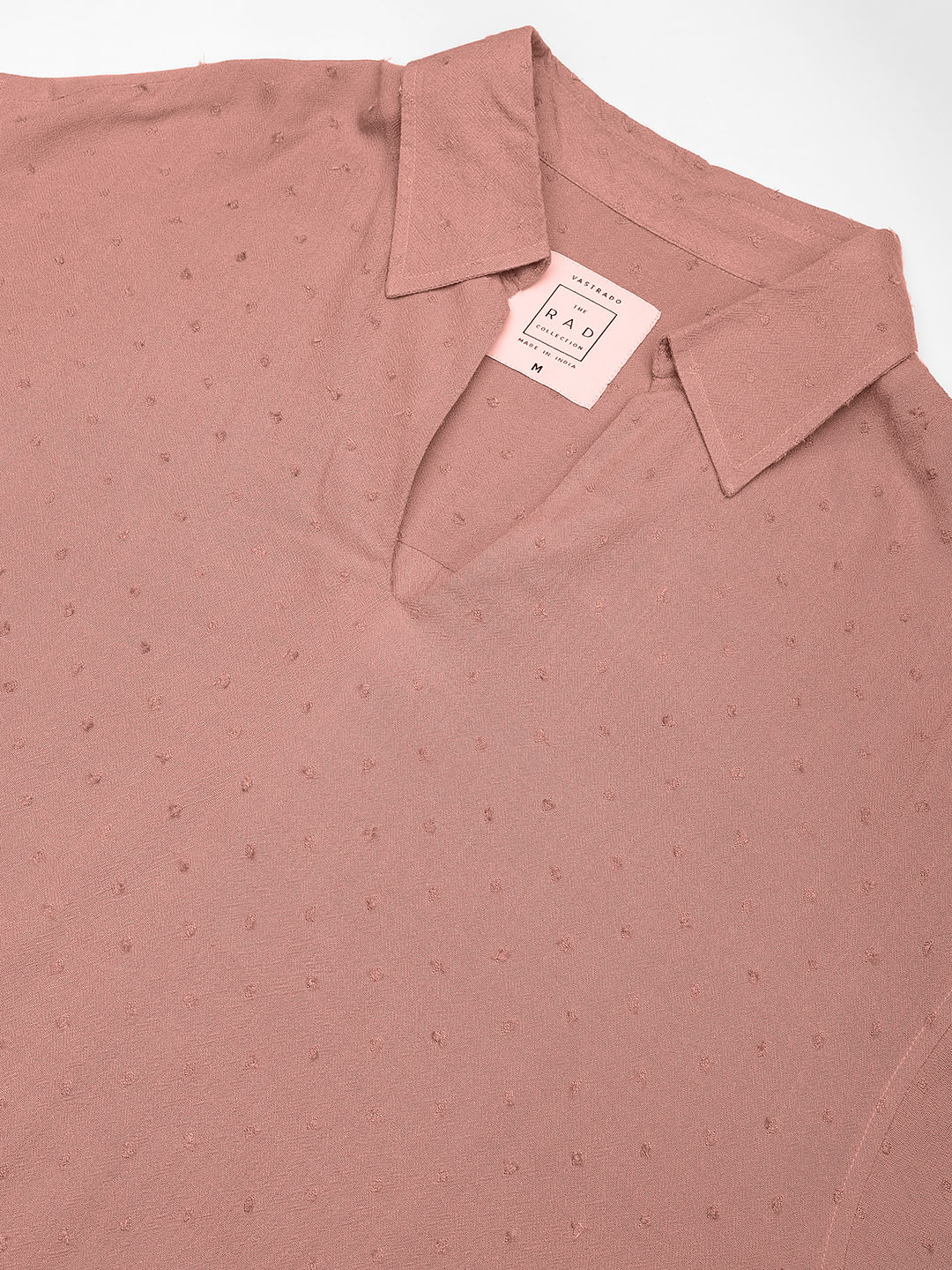 Premium Cotton Peach Ditsy Dobby Oversized Polo Shirt
