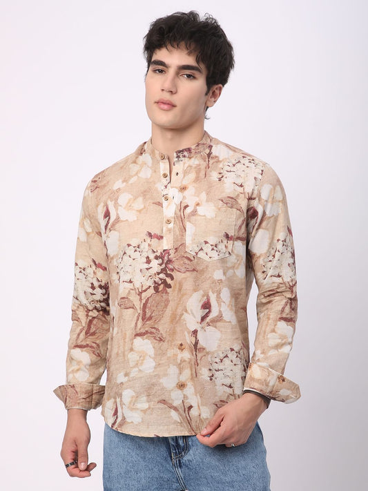 Vintage Multicolour Floral Printed Kurta