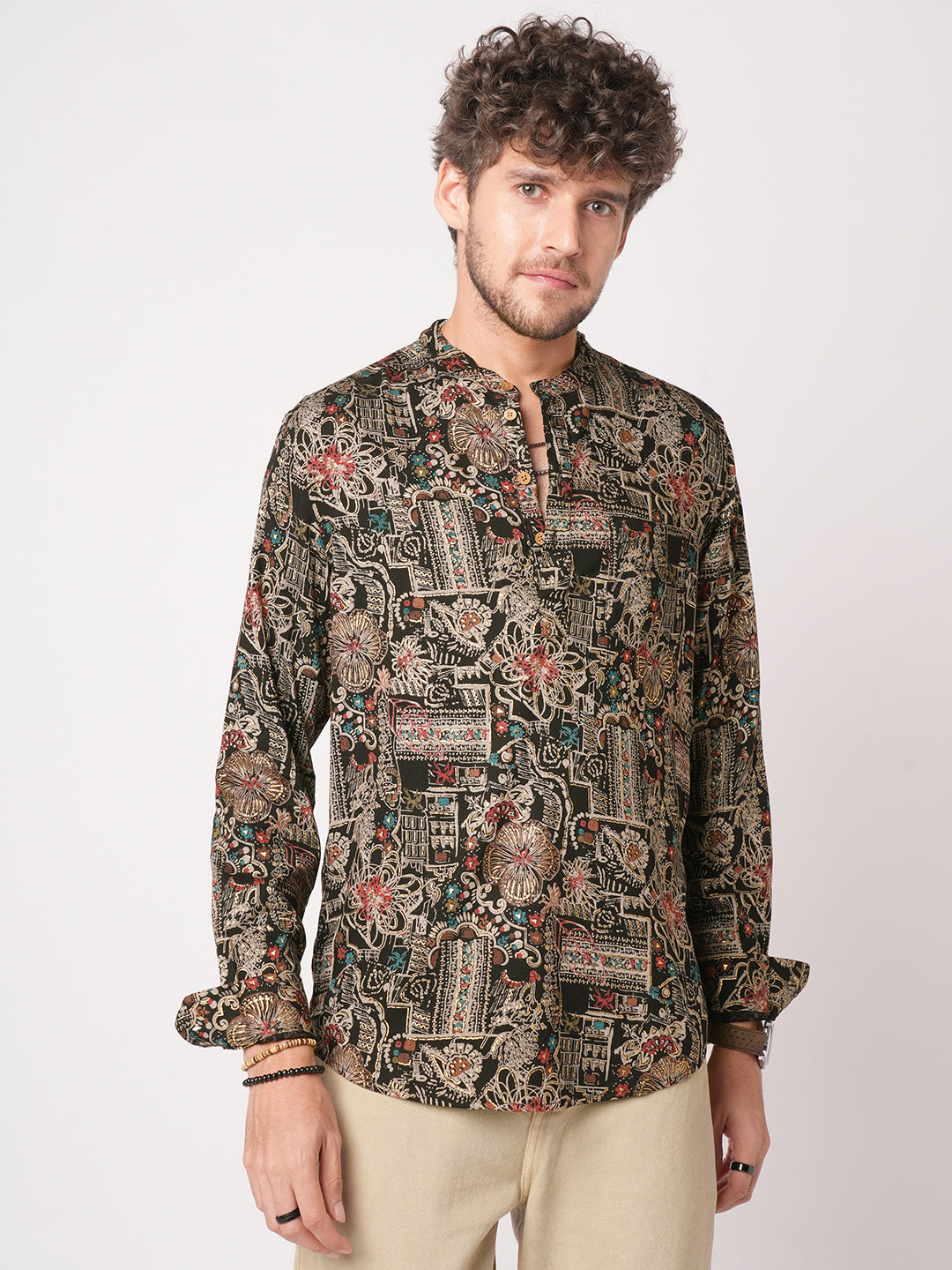 Aesthetic Black Foil Printed Kurta