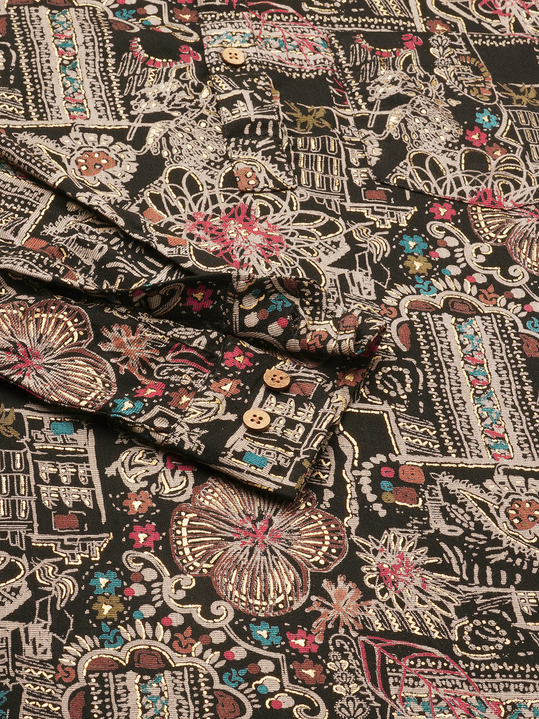 Aesthetic Black Foil Printed Kurta