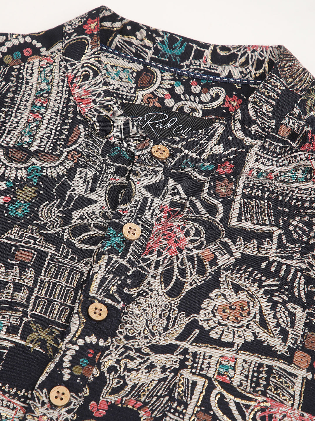 Artistic Multicolour Foil Printed Kurta