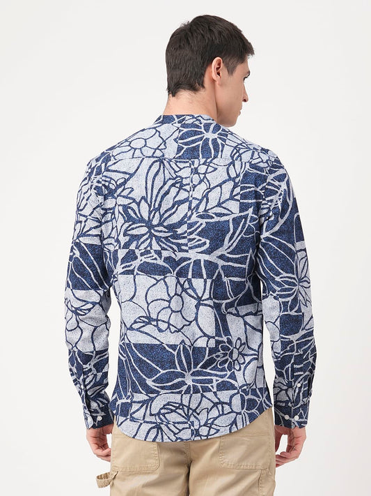 Penn Blue Abstract Printed Kurta