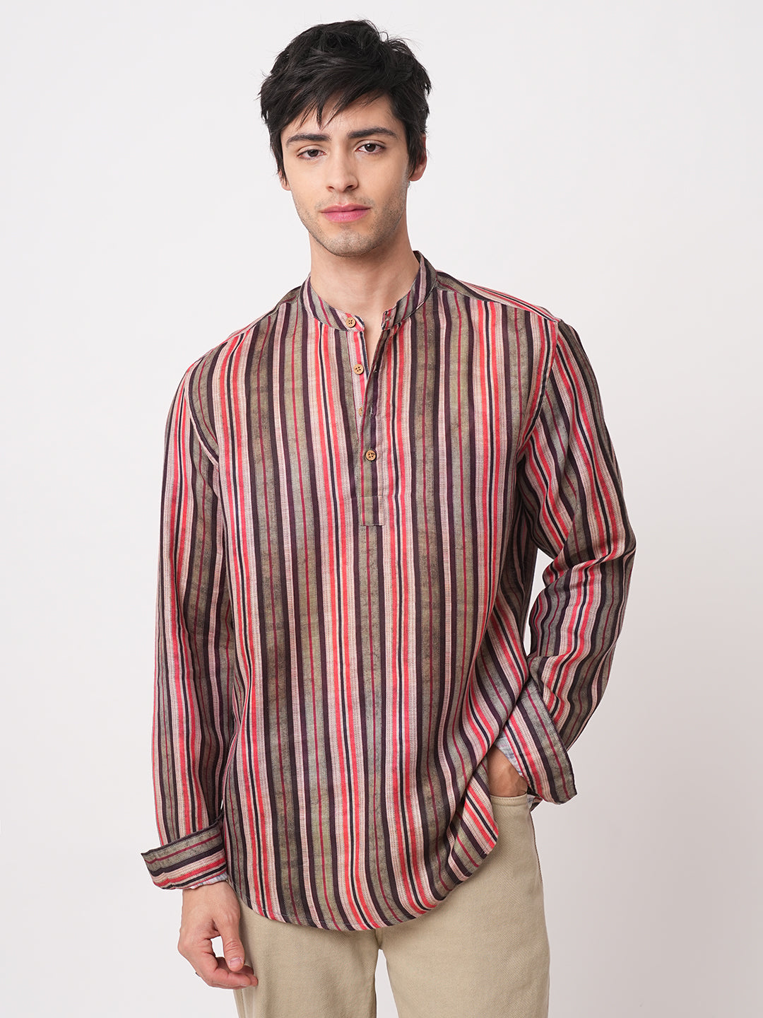 Contemporary Striped Multicolour Kurta