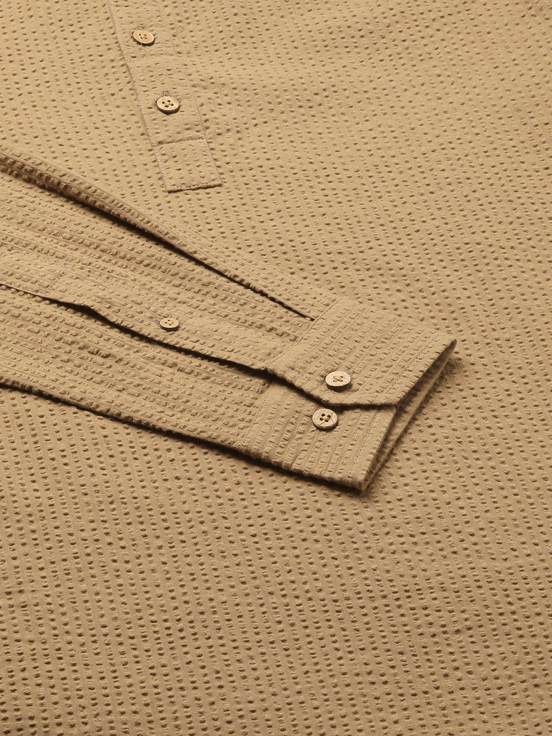 Peanut Brown Seersucker Kurta
