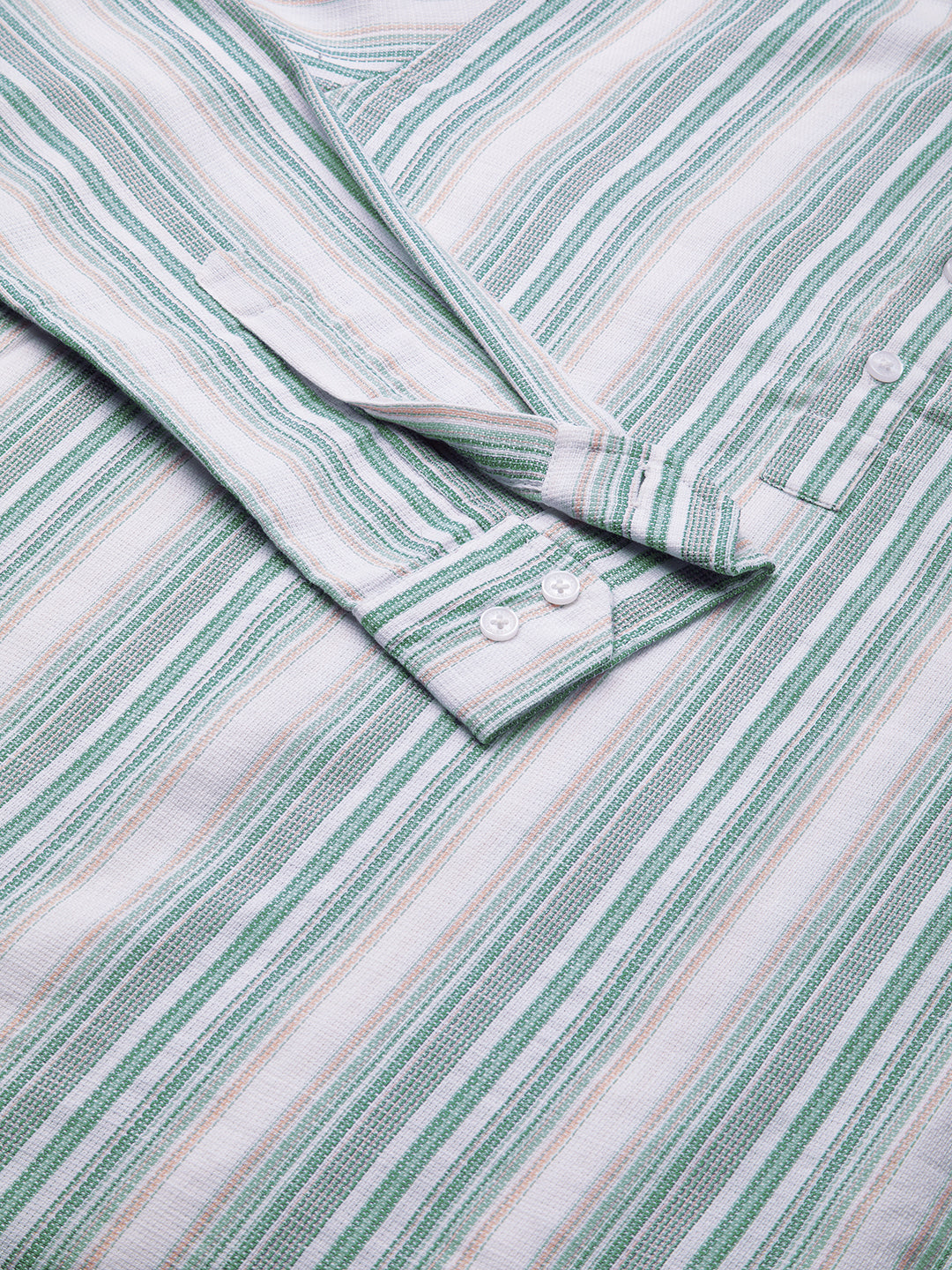 Retro Shoreline Azure Blue Kurta
