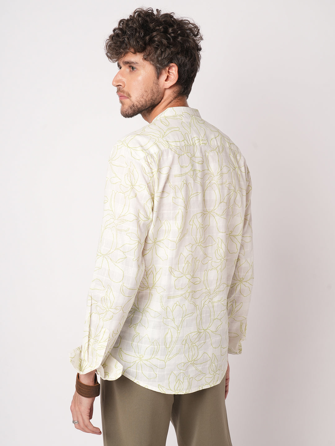 White Wildflower Sketch Kurta