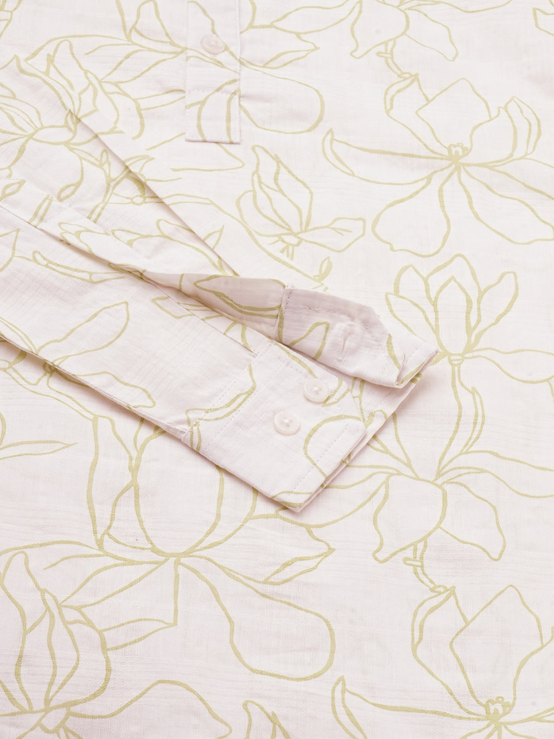 White Wildflower Sketch Kurta