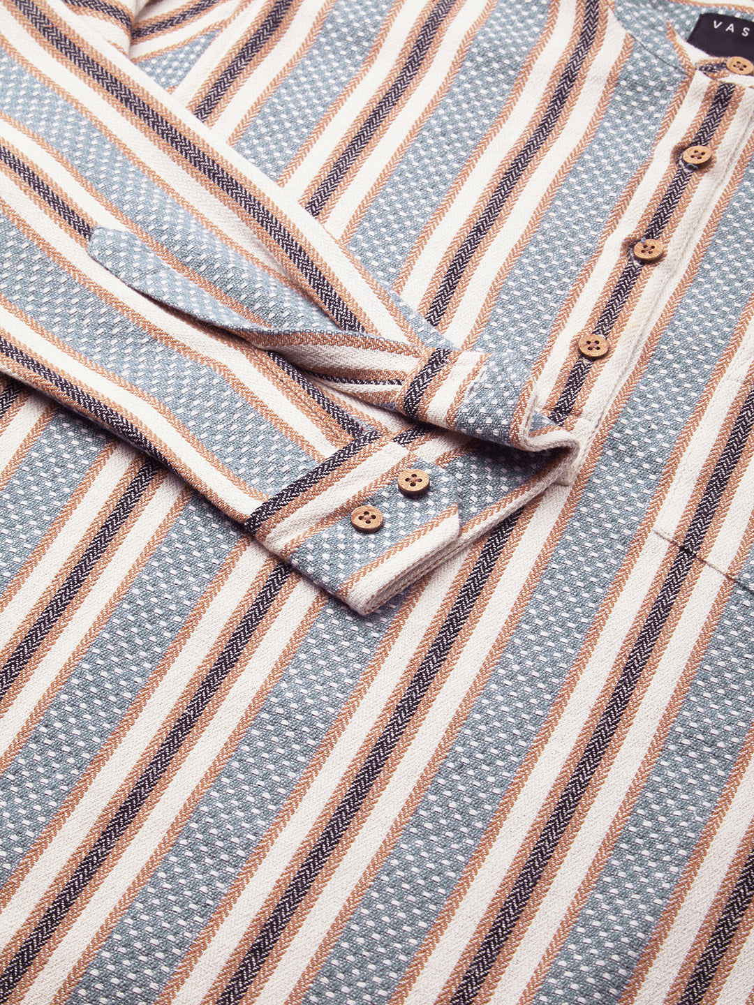 Folk Weave Bluey Boho Stripes Fusion Kurta