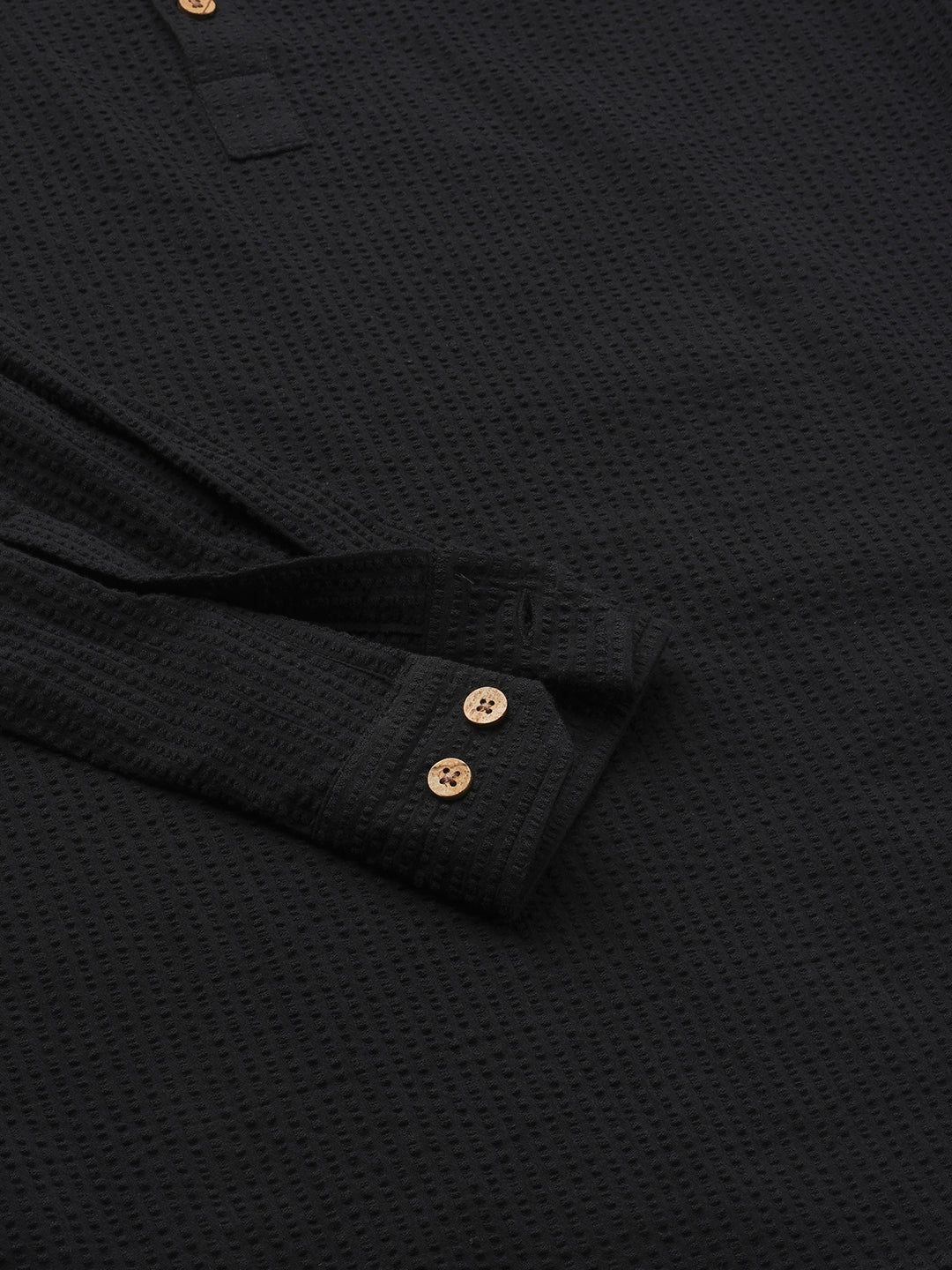 Ash Pinbar Black Seersucker Kurta