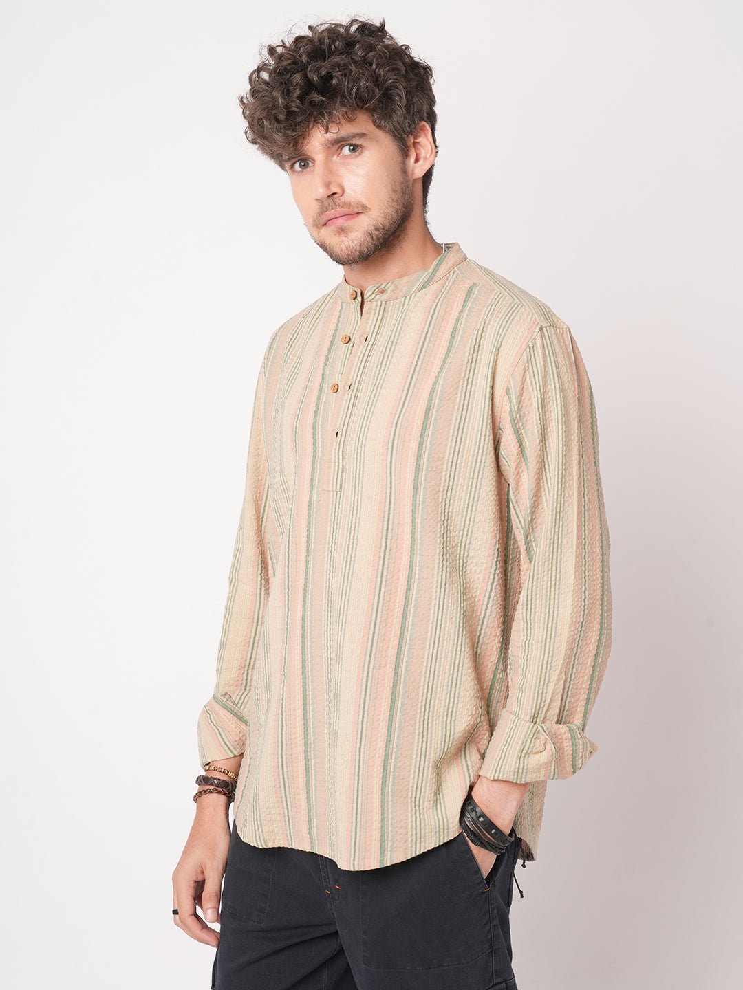 Nomad Stripe Fusion Seersucker Kurta