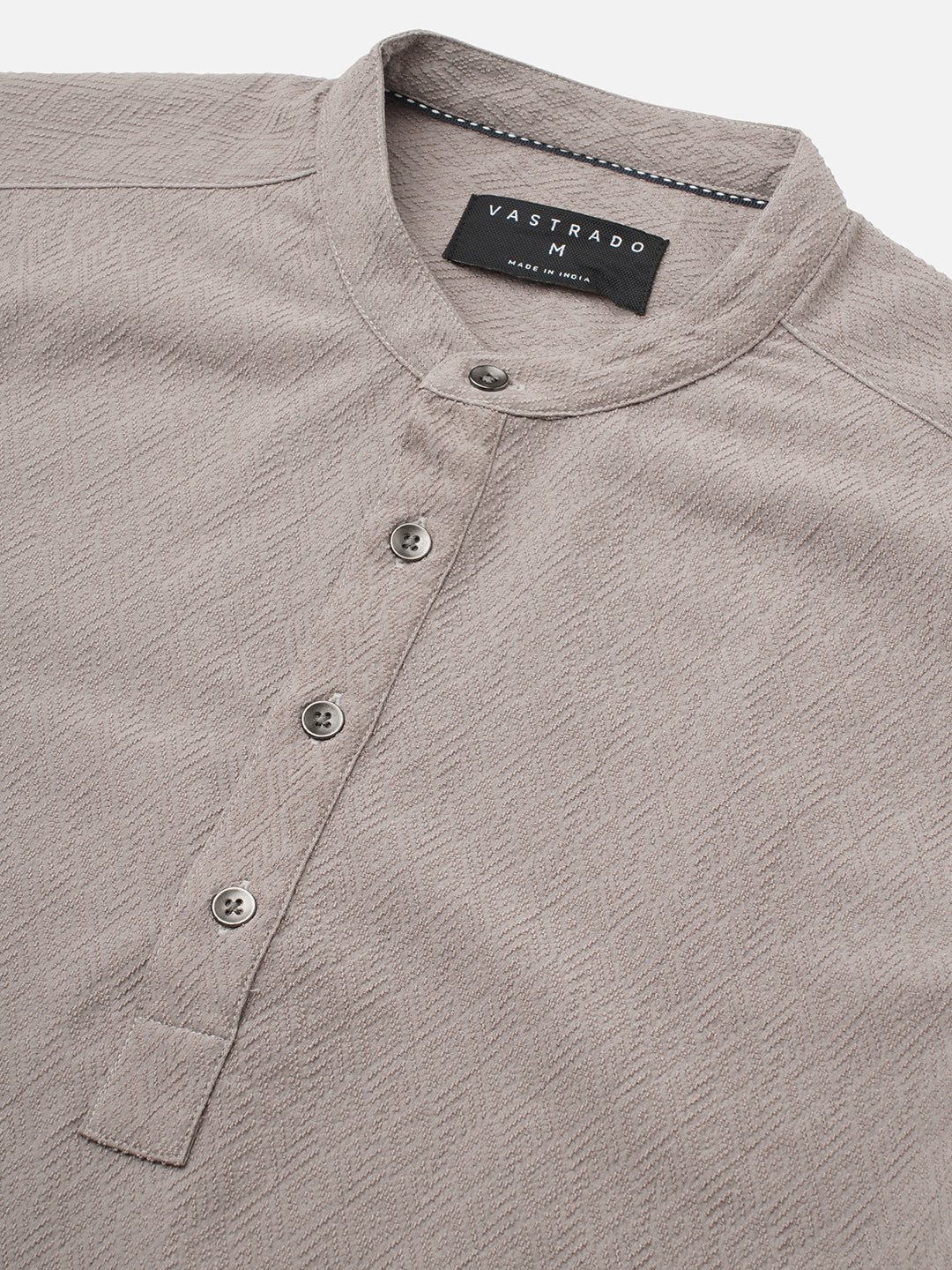 Grey Diamond Weave Textured Kurta