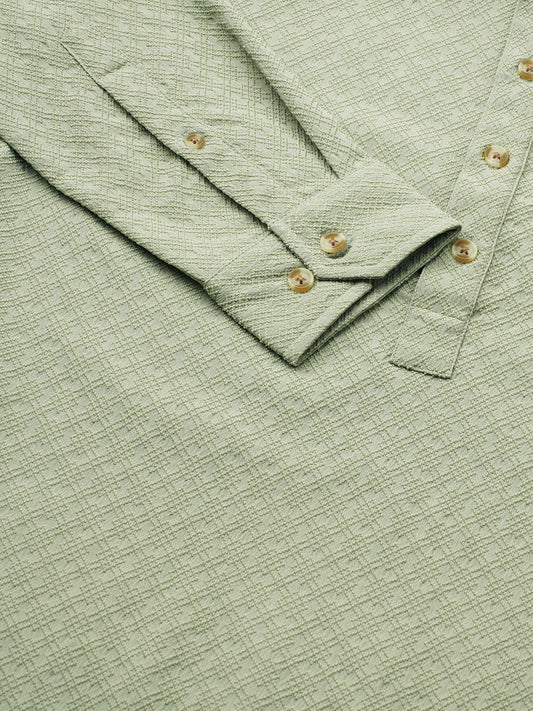 Timeless Sage Green Textured Kurta