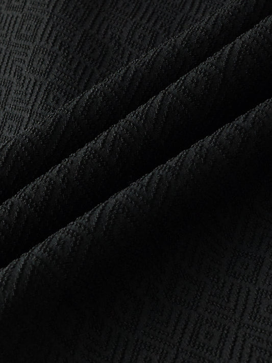Midnight Black Diamond Textured Kurta