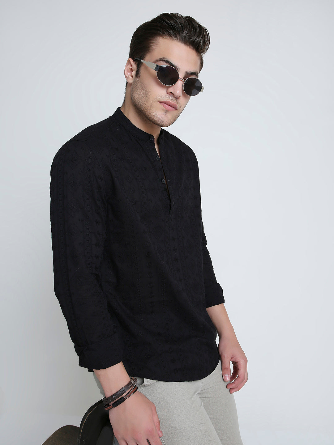 Classic Blackout Embroidered Kurta