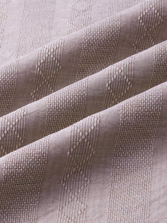Taupe Lozenge Weave Striped Kurta