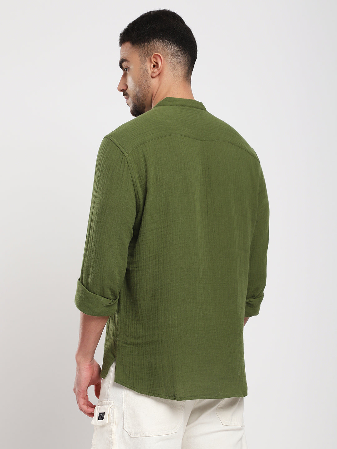 Autumn Olive Double Cloth Kurta