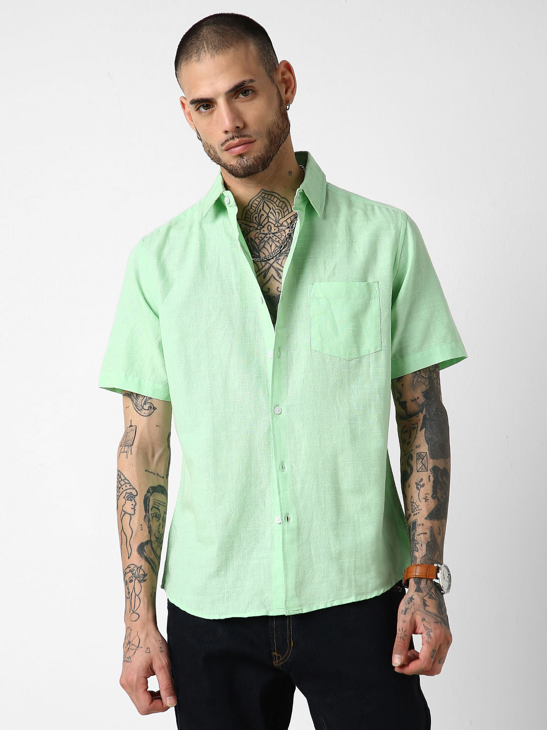 Solid Mint Green Shirt
