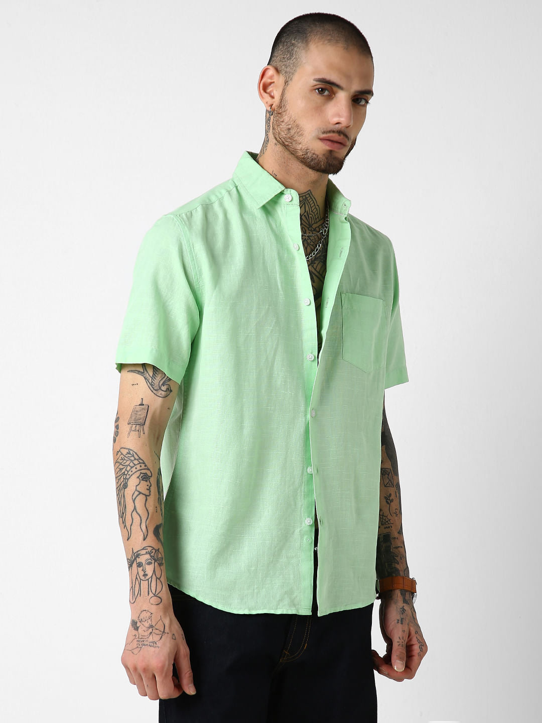 Solid Mint Green Shirt