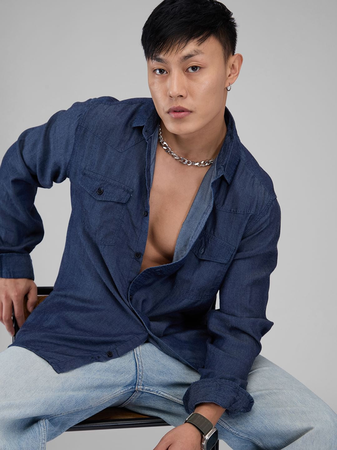 Double Pocket Denim Overshirt
