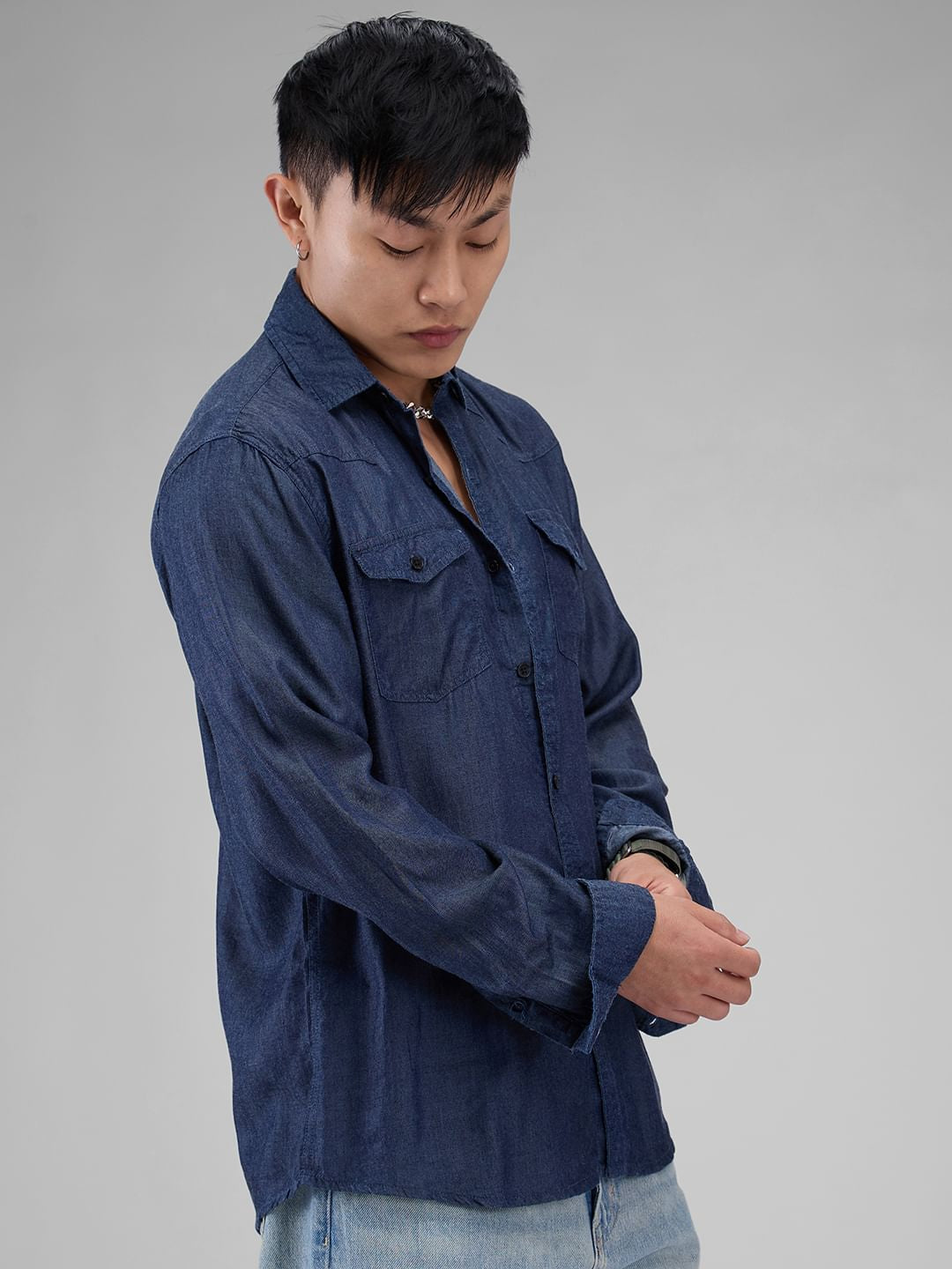 Double Pocket Denim Overshirt