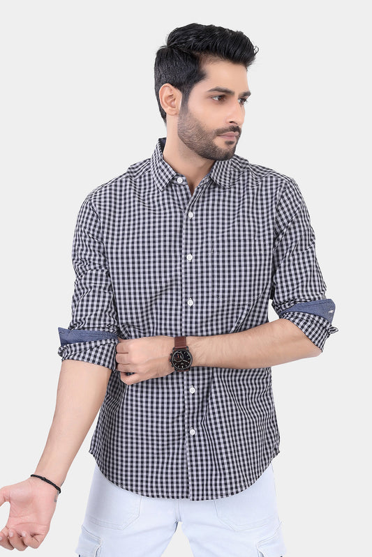 Black Gingham Checkered Shirt