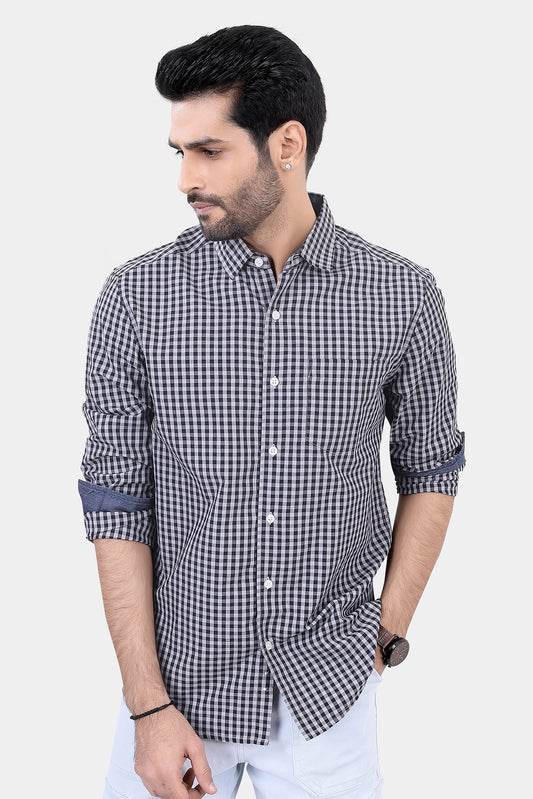 Black Gingham Checkered Shirt