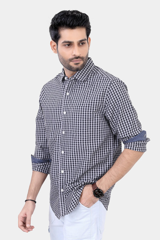 Black Gingham Checkered Shirt