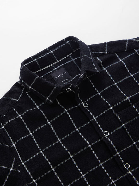 Black Flannel Checked Shirt
