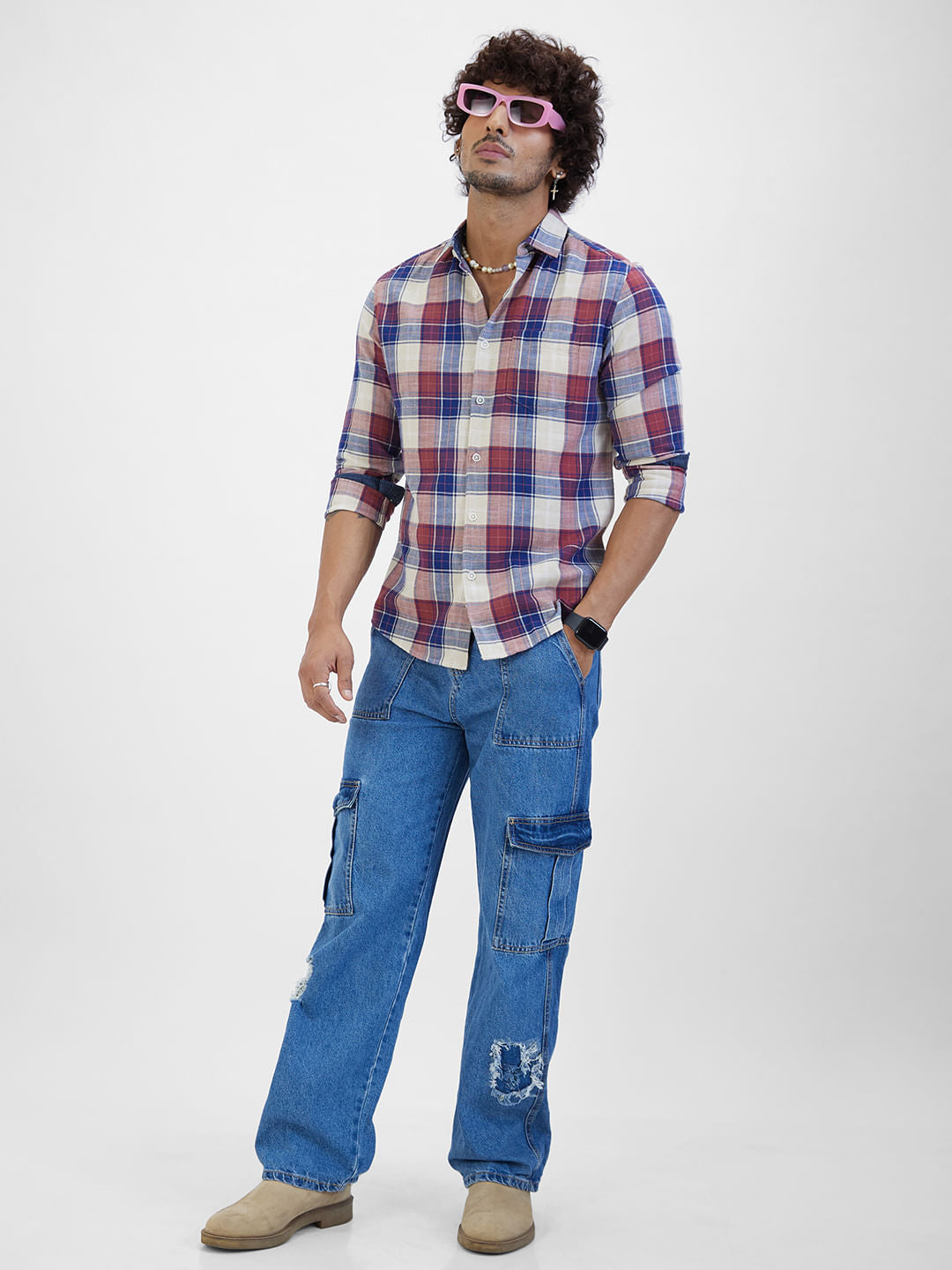 Multicolour Bold Square Checked Shirt