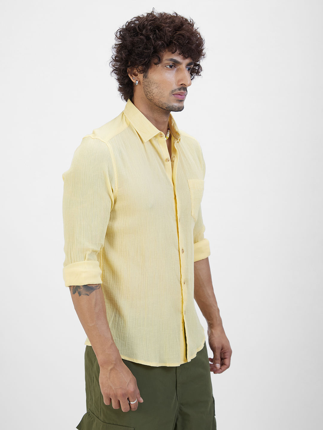 Yellow Crepe Shirt