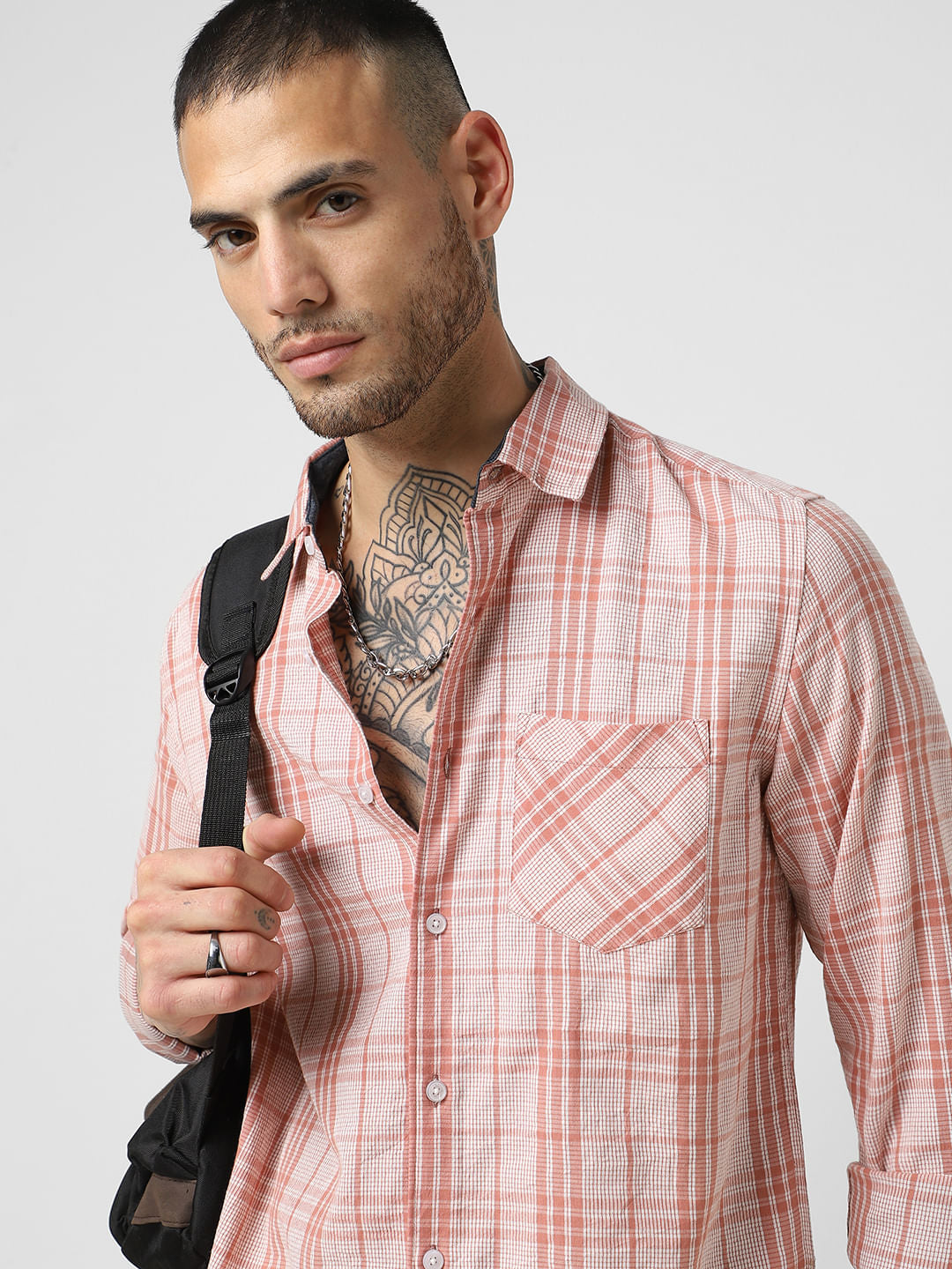Pink Tiny Checkered Shirt