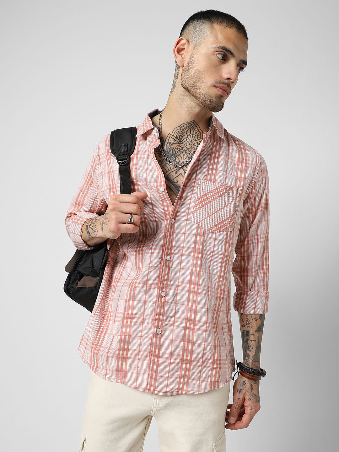 Pink Tiny Checkered Shirt