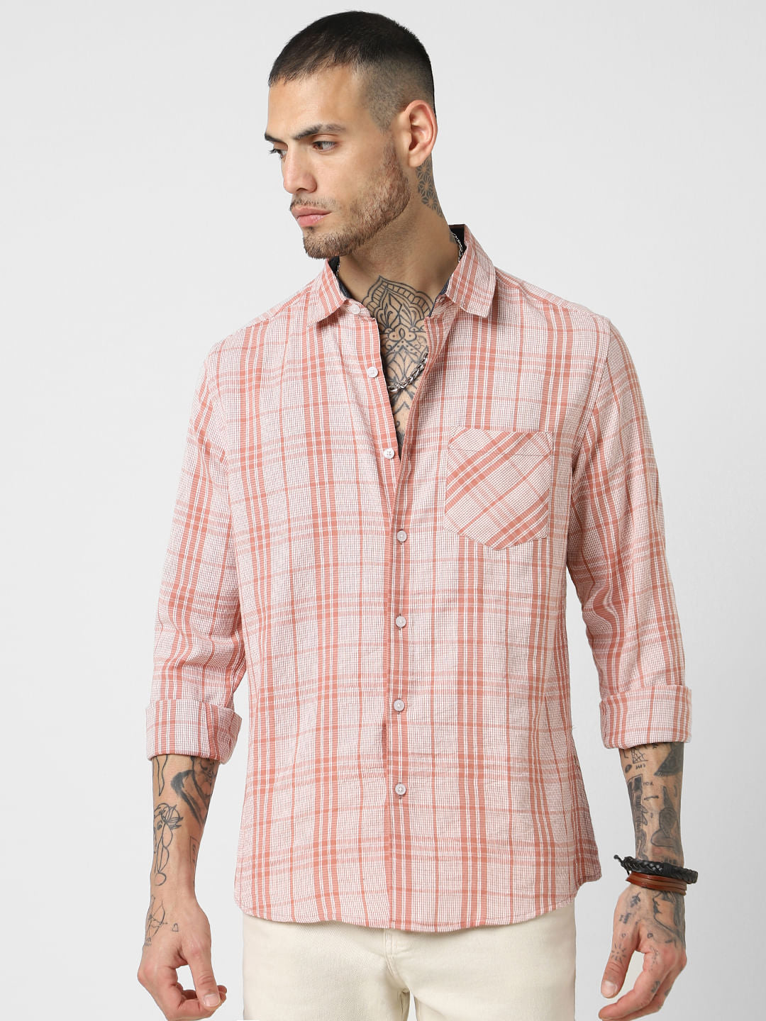 Pink Tiny Checkered Shirt