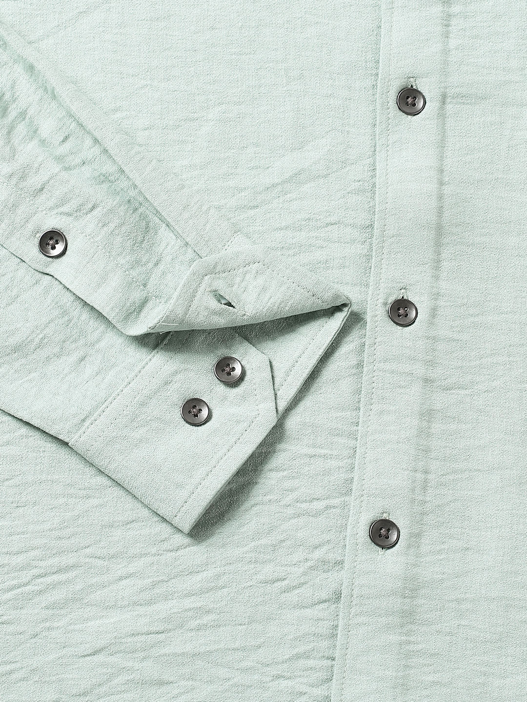 Premium Italian Linen Pastel Green Crinkle Shirt