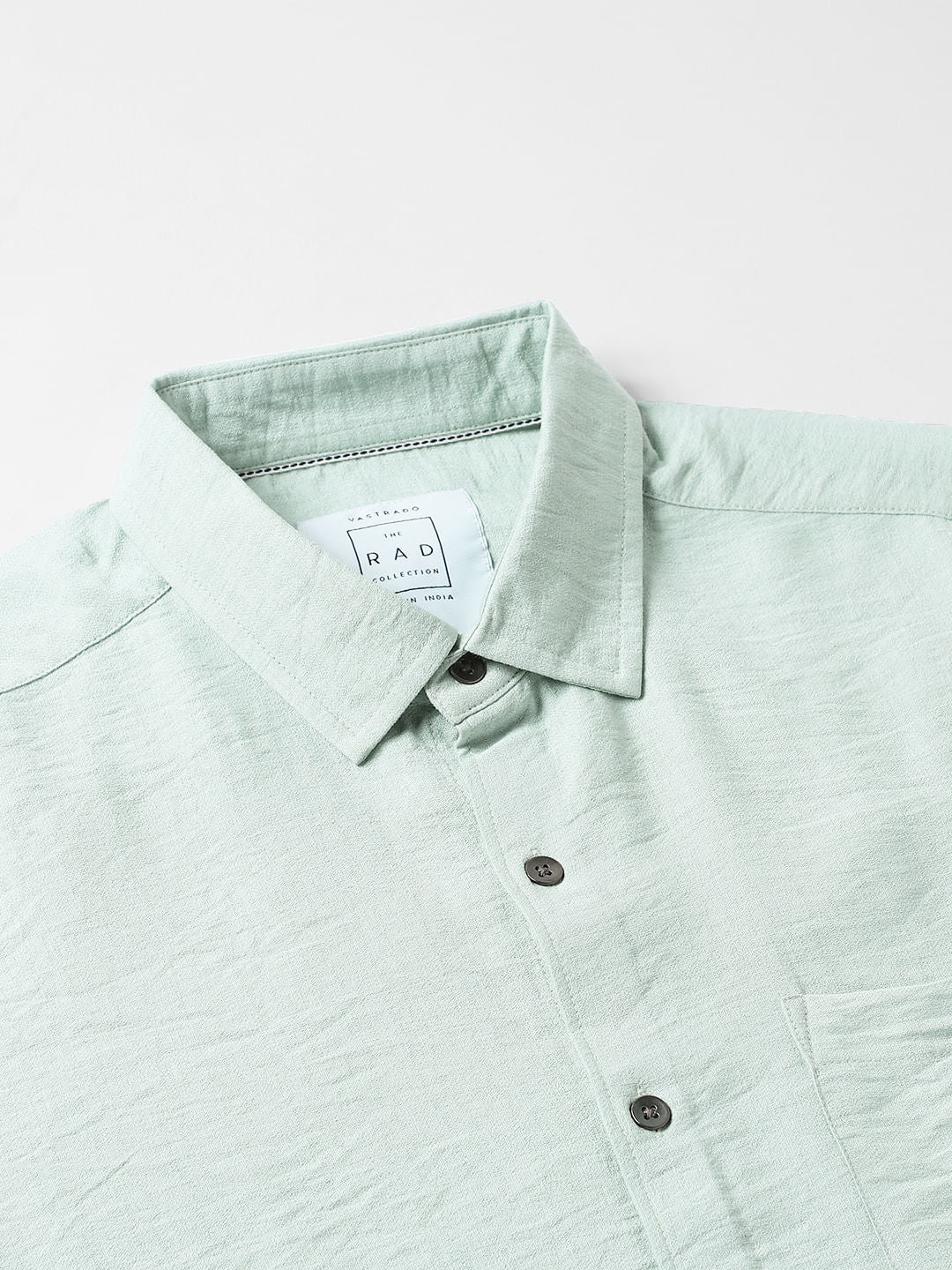 Premium Italian Linen Pastel Green Crinkle Shirt