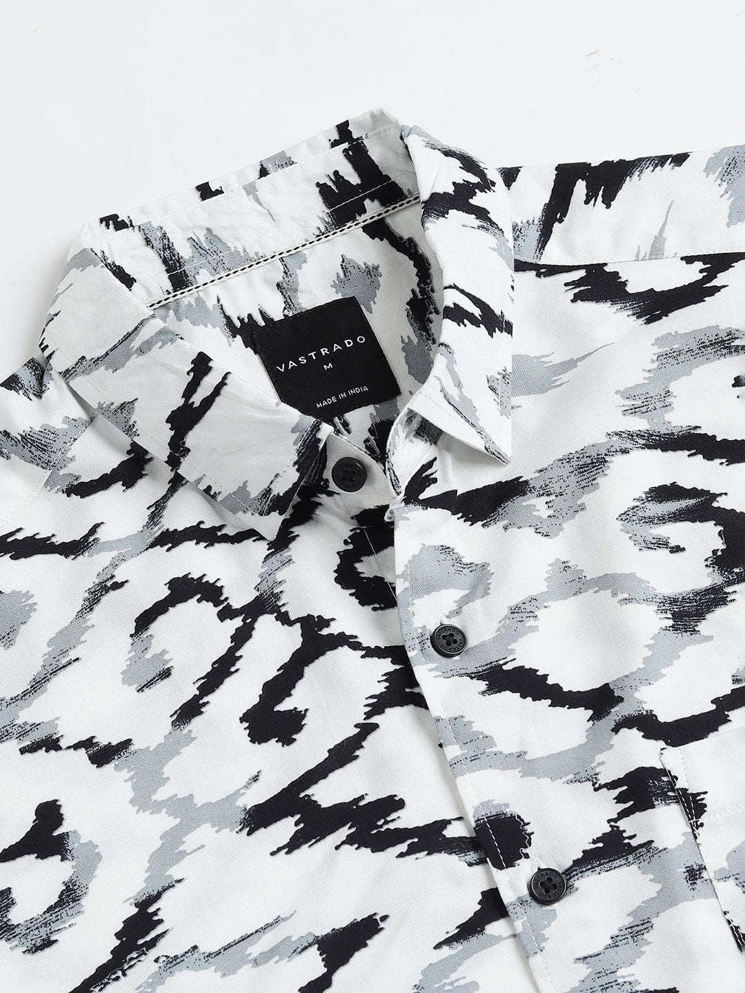 White Abstract Printed Shirt