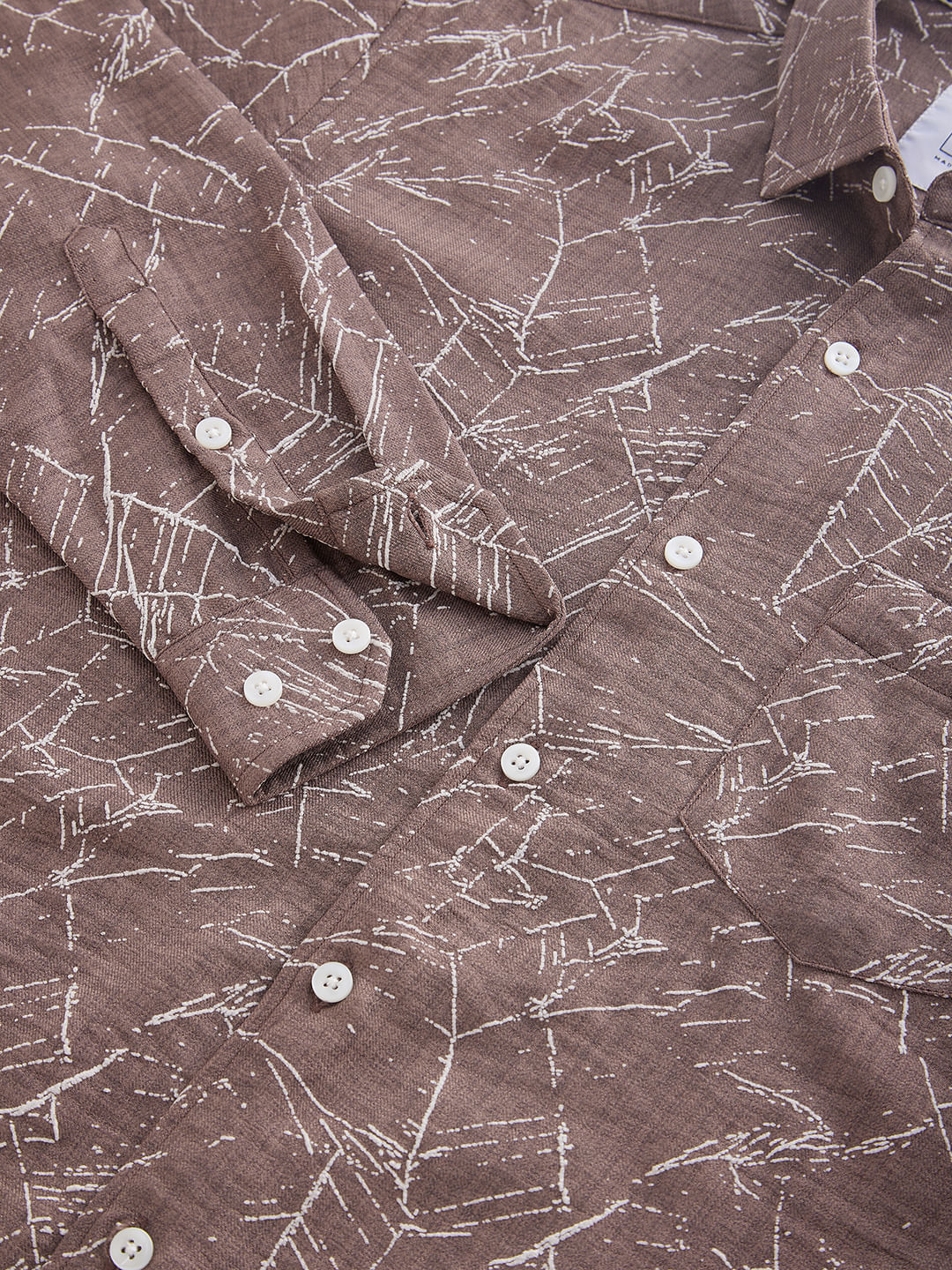 Brunette Stroke Splash Crinkled Shirt