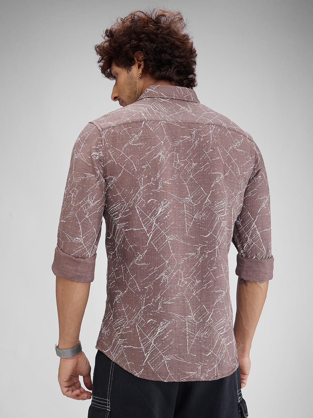 Brunette Stroke Splash Crinkled Shirt