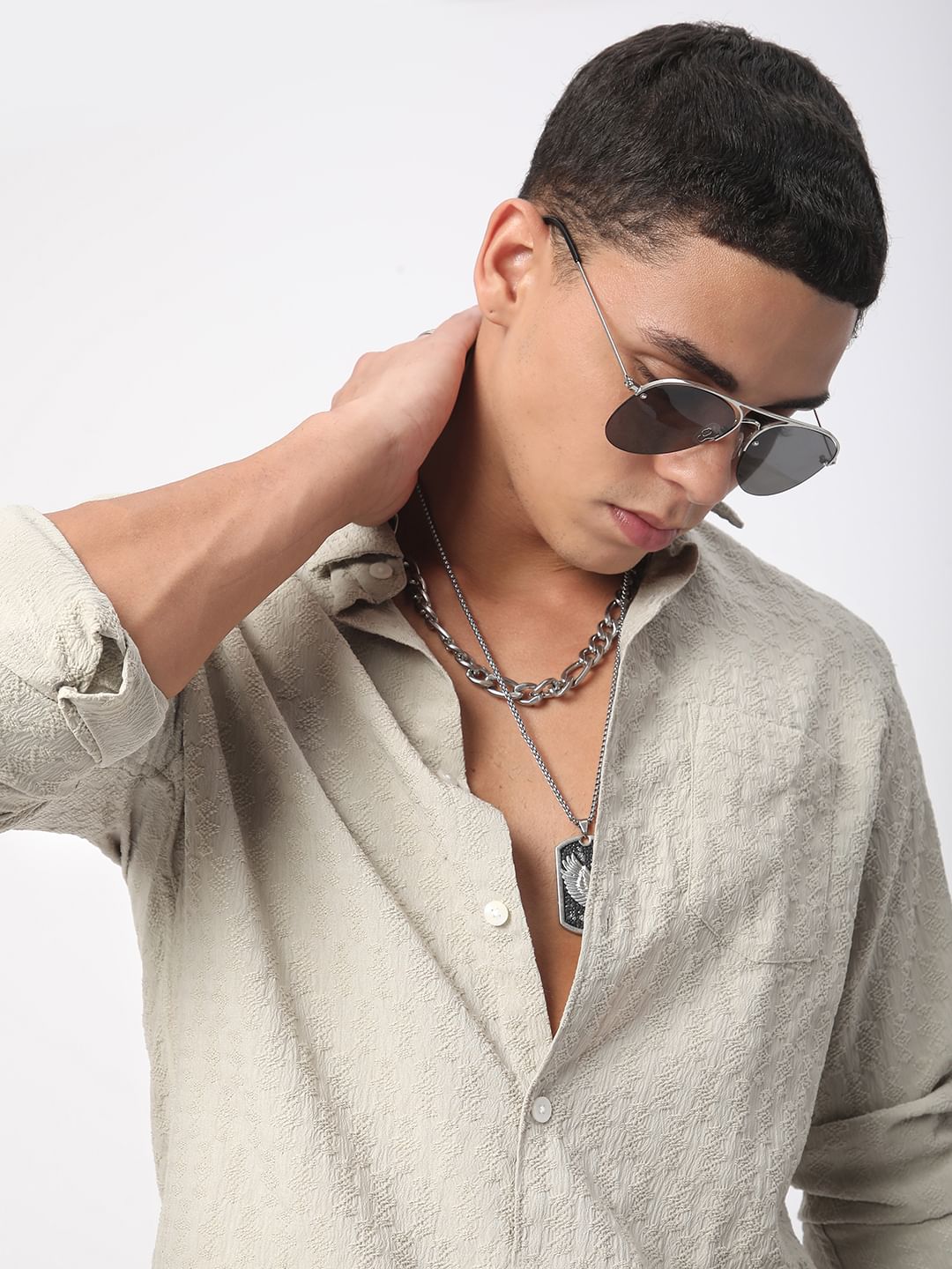 Grey Jacquard Shirt