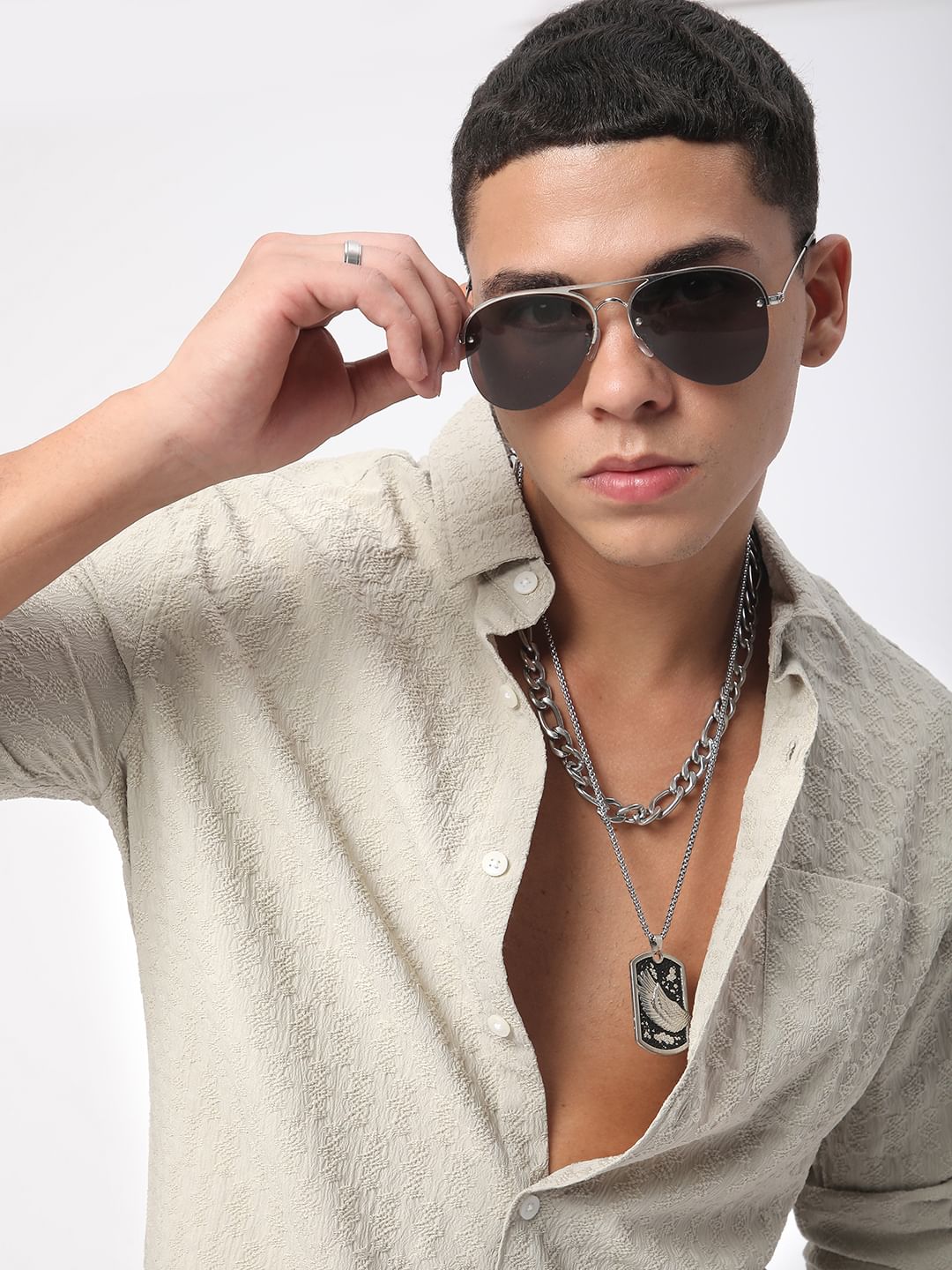 Grey Jacquard Shirt