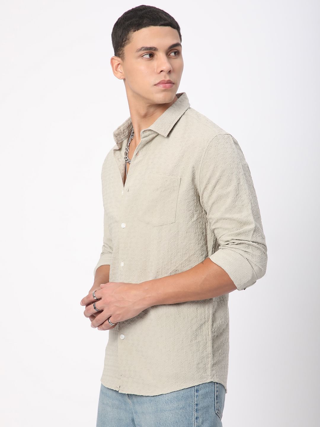 Grey Jacquard Shirt